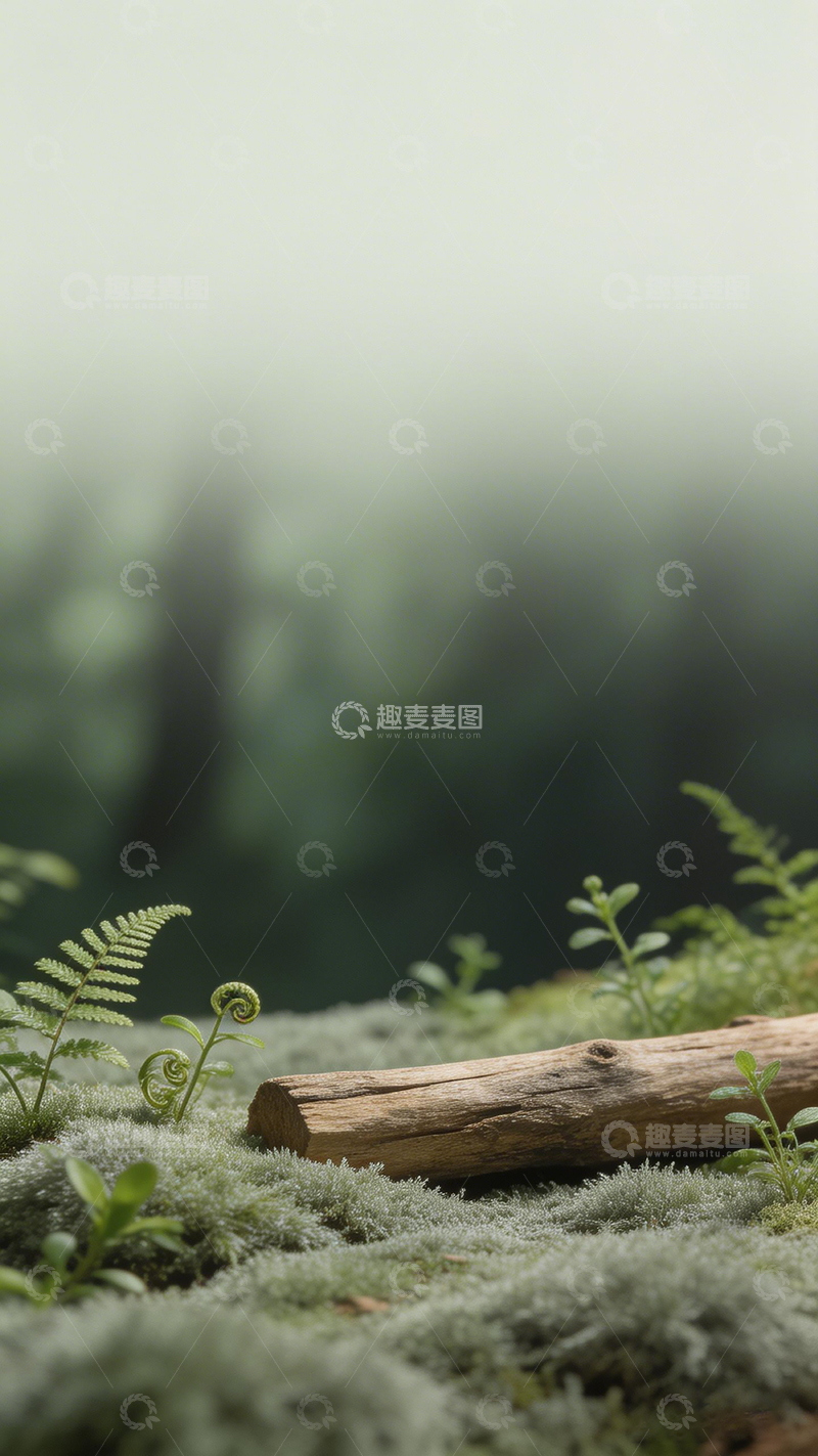 高清大图下载【趣麦麦图】森林苔藓木棍自然风光摄影