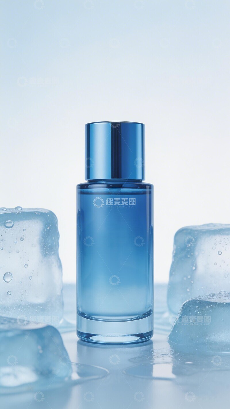 高清大图下载【趣麦麦图】蓝色香水冰块摄影