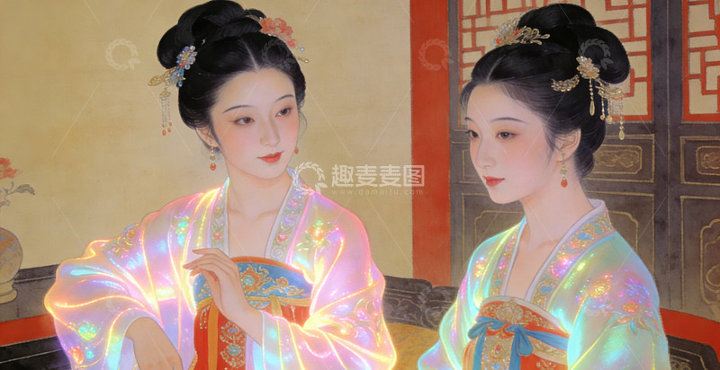 高清大图下载【趣麦麦图】古风美女肖像绘画作品