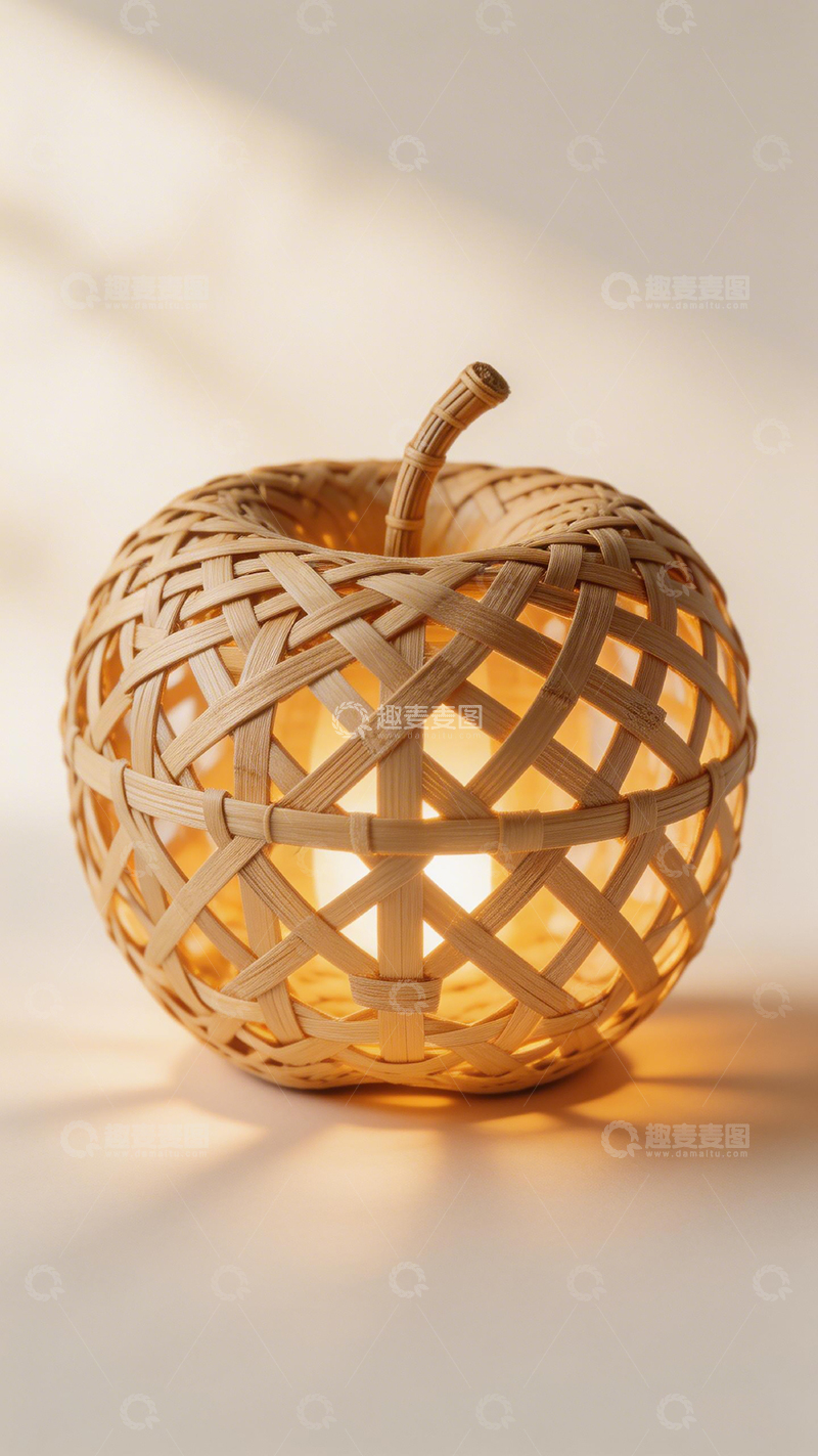 高清大图下载【趣麦麦图】苹果形灯笼编织工艺品