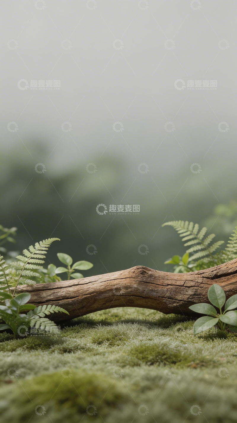 高清大图下载【趣麦麦图】自然风景静谧苔藓枯木