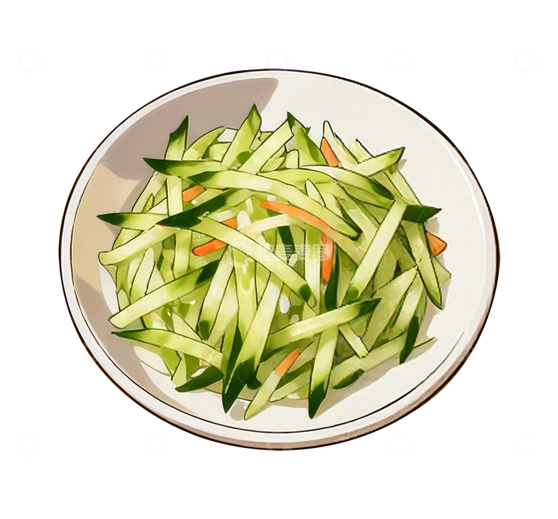 源文件下载【趣麦麦图】漫画风格凉拌小青瓜3