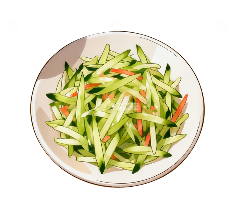 源文件下载【趣麦麦图】漫画风格凉拌小青瓜1