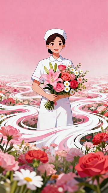 护士节插画海报3