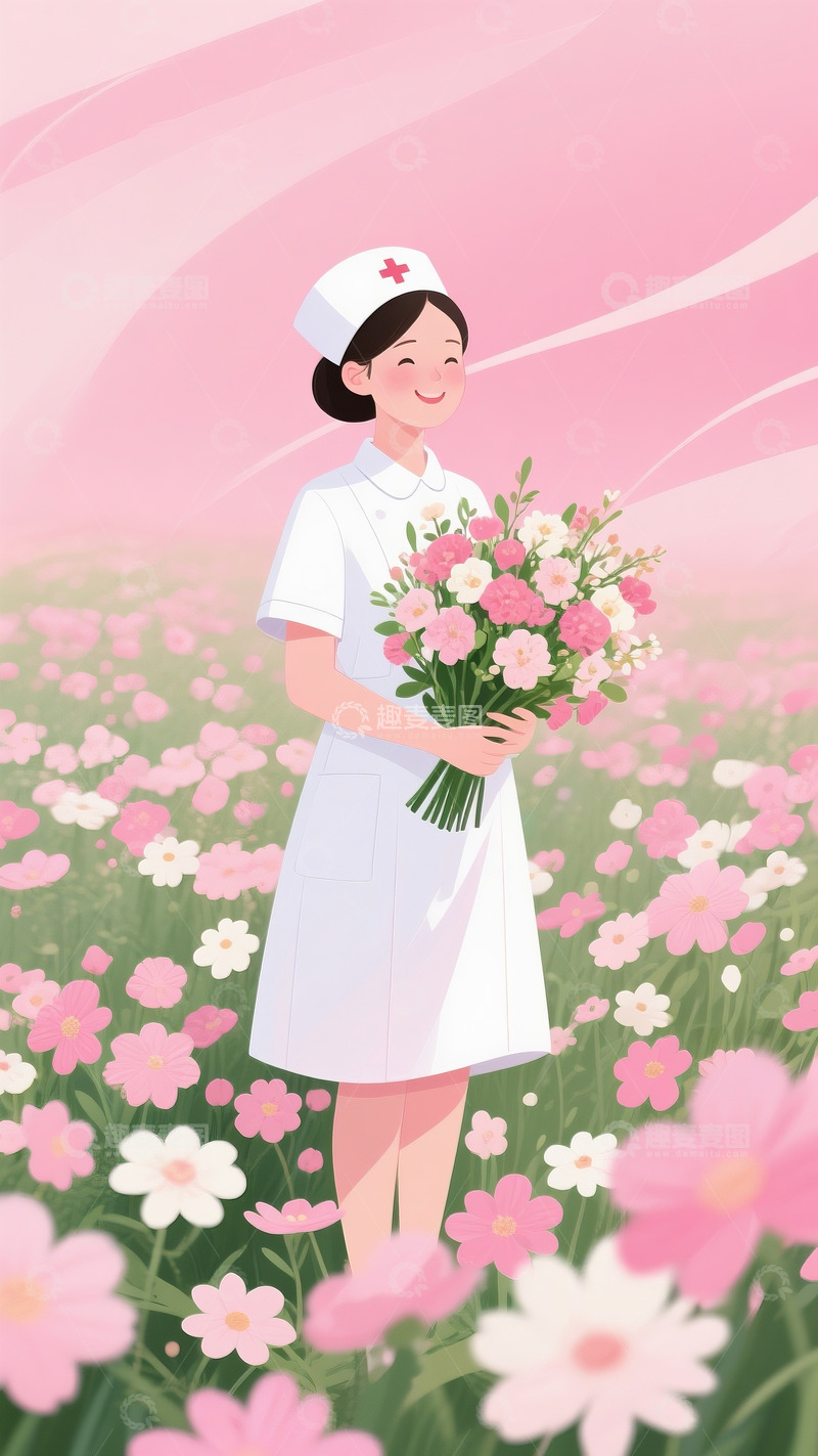 高清大图下载【趣麦麦图】护士节插画海报7