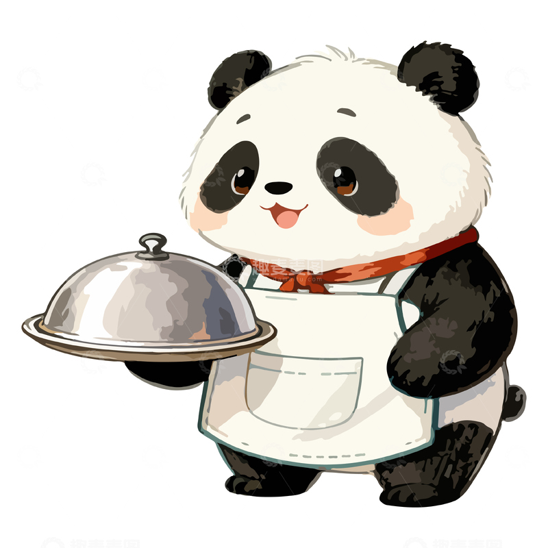 源文件下载【趣麦麦图】熊猫厨师卡通插画