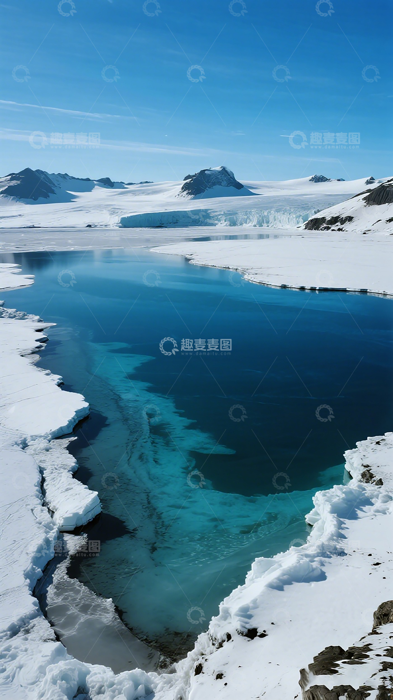 高清大图下载【趣麦麦图】极地冰川湖景自然风光