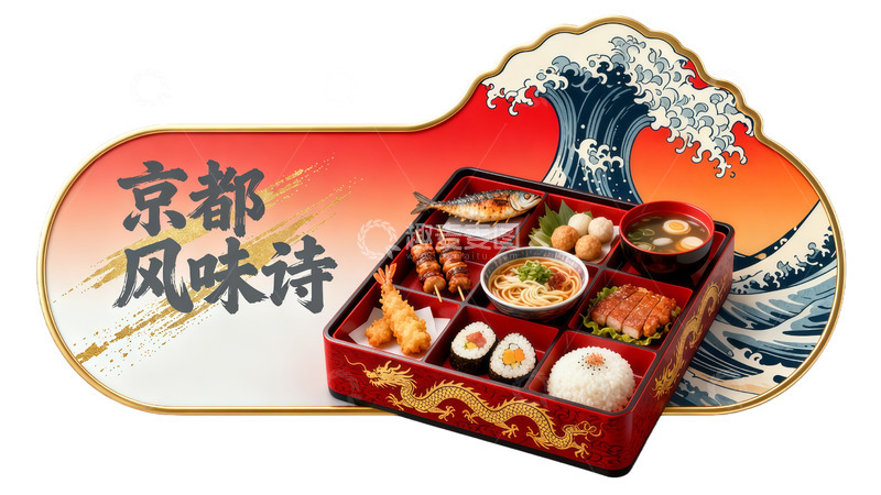 高清大图下载【趣麦麦图】京都风味诗便当美食