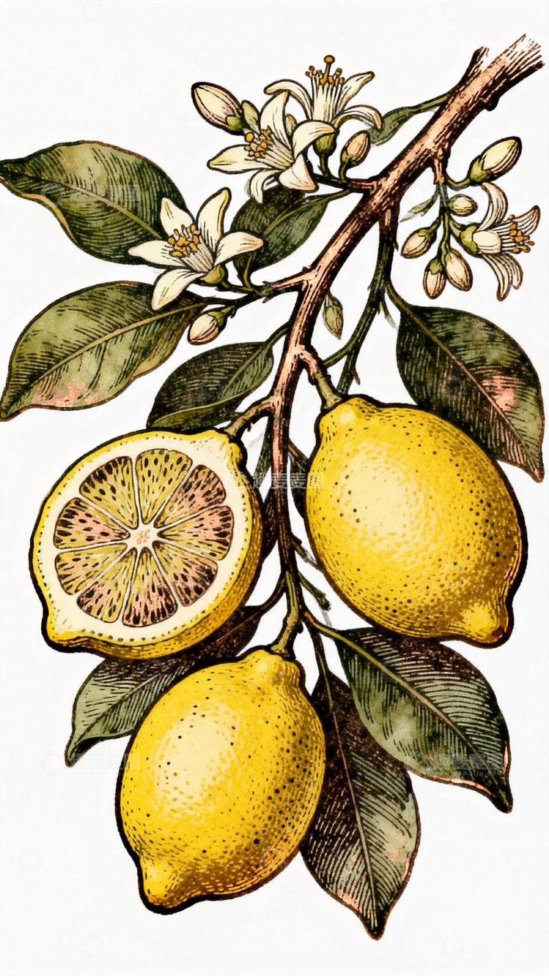 高清大图下载【趣麦麦图】柠檬插画素材