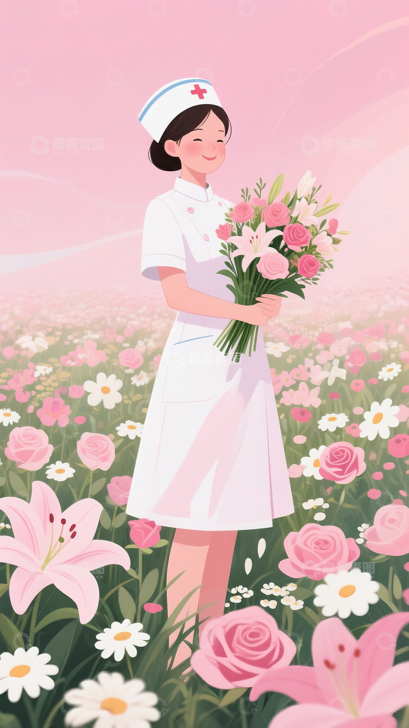 高清大图下载【趣麦麦图】护士节插画海报4
