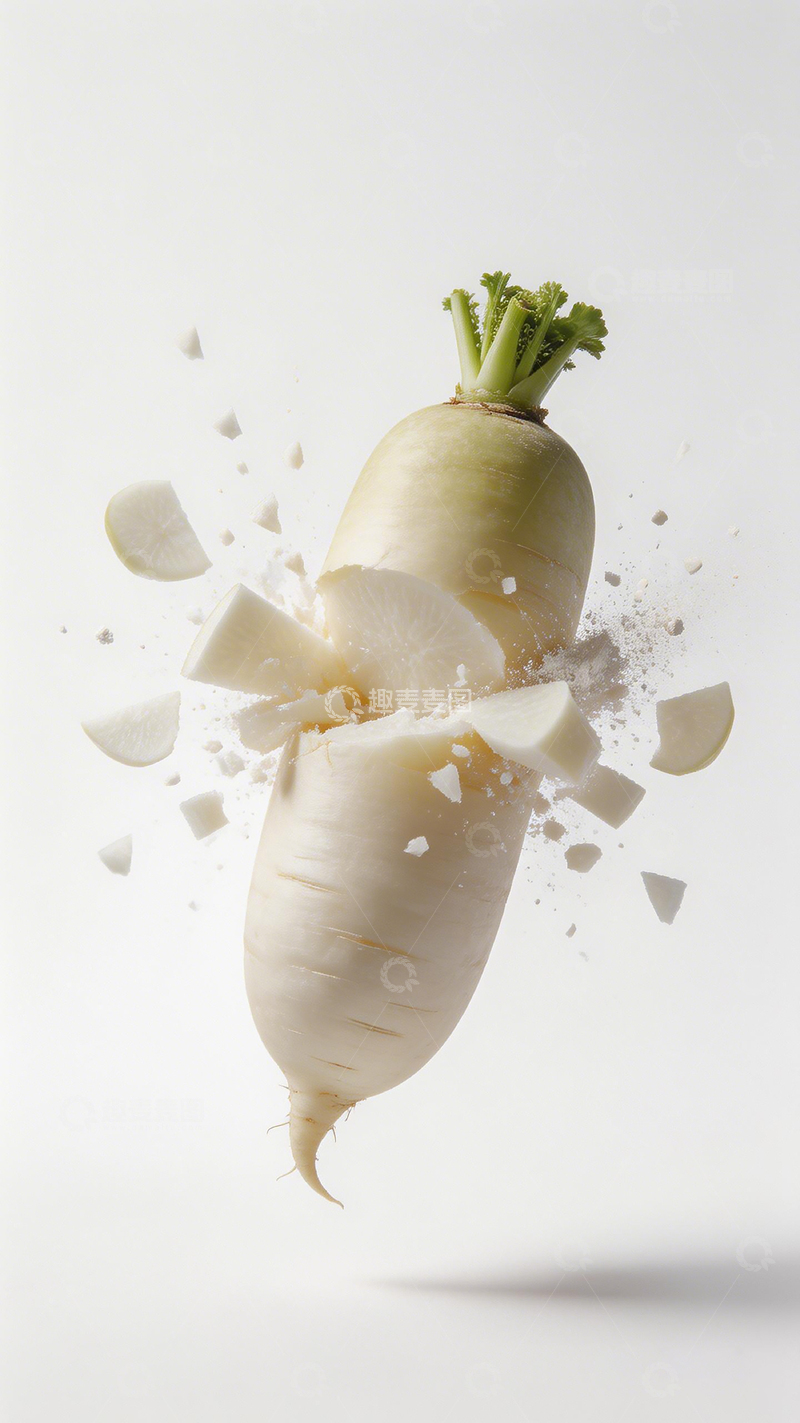 高清大图下载【趣麦麦图】悬浮白萝卜创意摄影