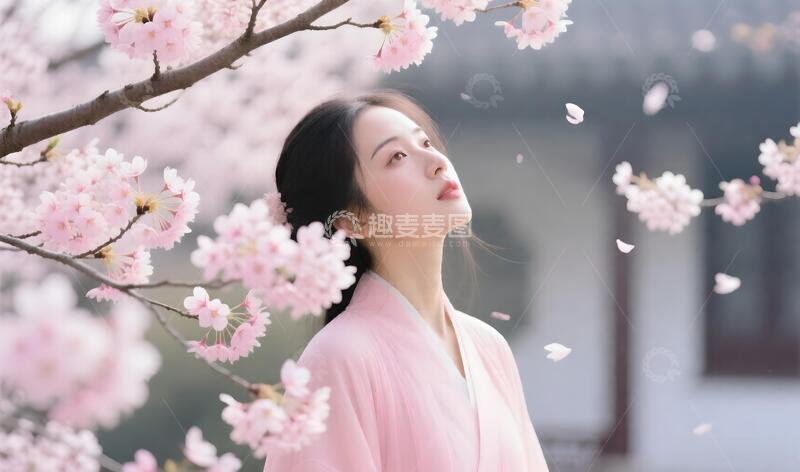 高清大图下载【趣麦麦图】古风汉服樱花摄影写真人物