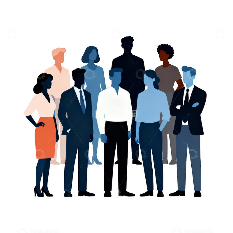 高清大图下载【趣麦麦图】职场人物剪影插画设计素材