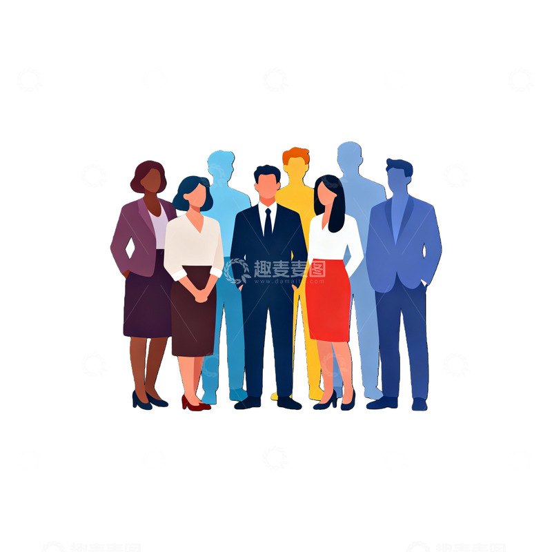 高清大图下载【趣麦麦图】团队插画职业人物形象设计素材