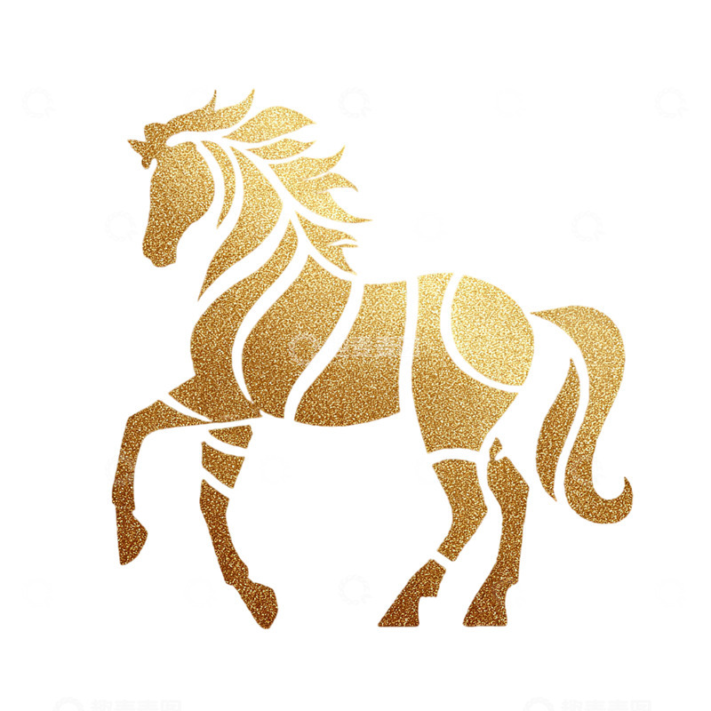 高清大图下载【趣麦麦图】闪耀黄金马匹雕塑