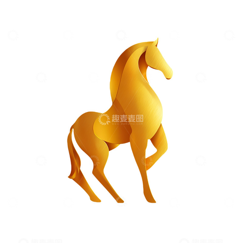 高清大图下载【趣麦麦图】金色骏马展现辉煌