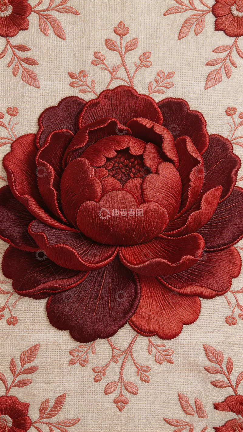 高清大图下载【趣麦麦图】刺绣花朵布料图案