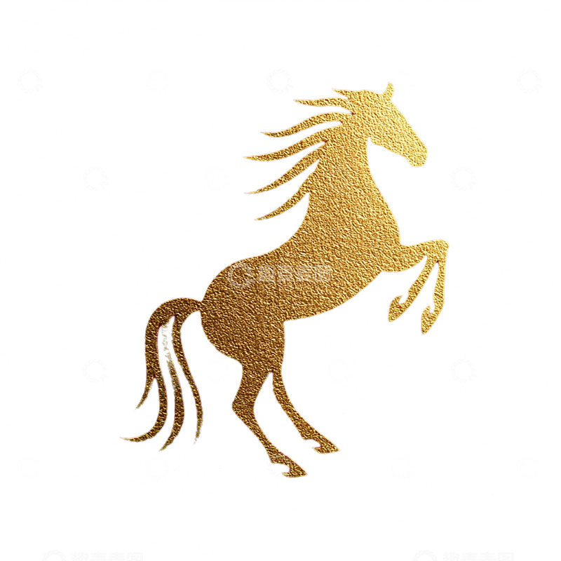 高清大图下载【趣麦麦图】金色马形象闪耀星空