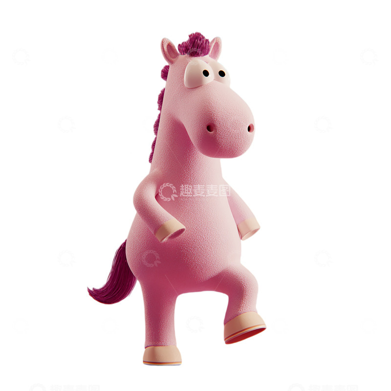 高清大图下载【趣麦麦图】卡通萌趣粉色小马