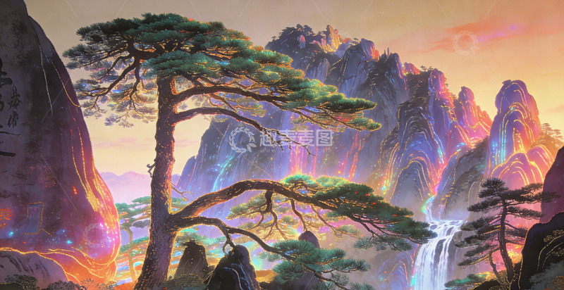 高清大图下载【趣麦麦图】幻想山水画卷