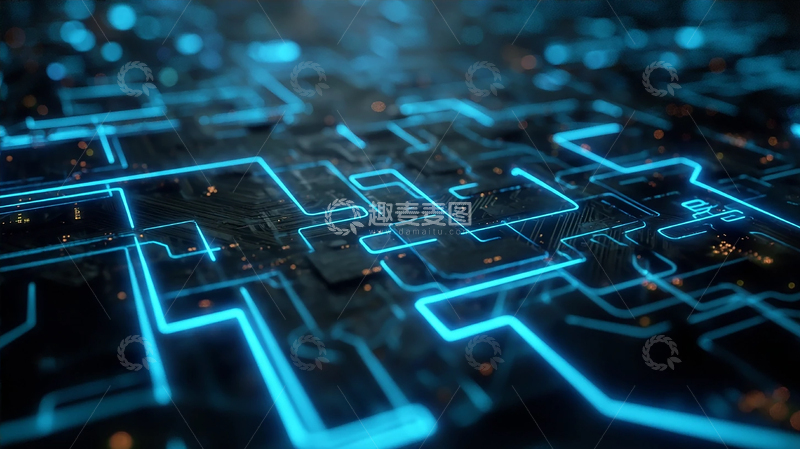 高清大图下载【趣麦麦图】高科技电路的光辉轨迹