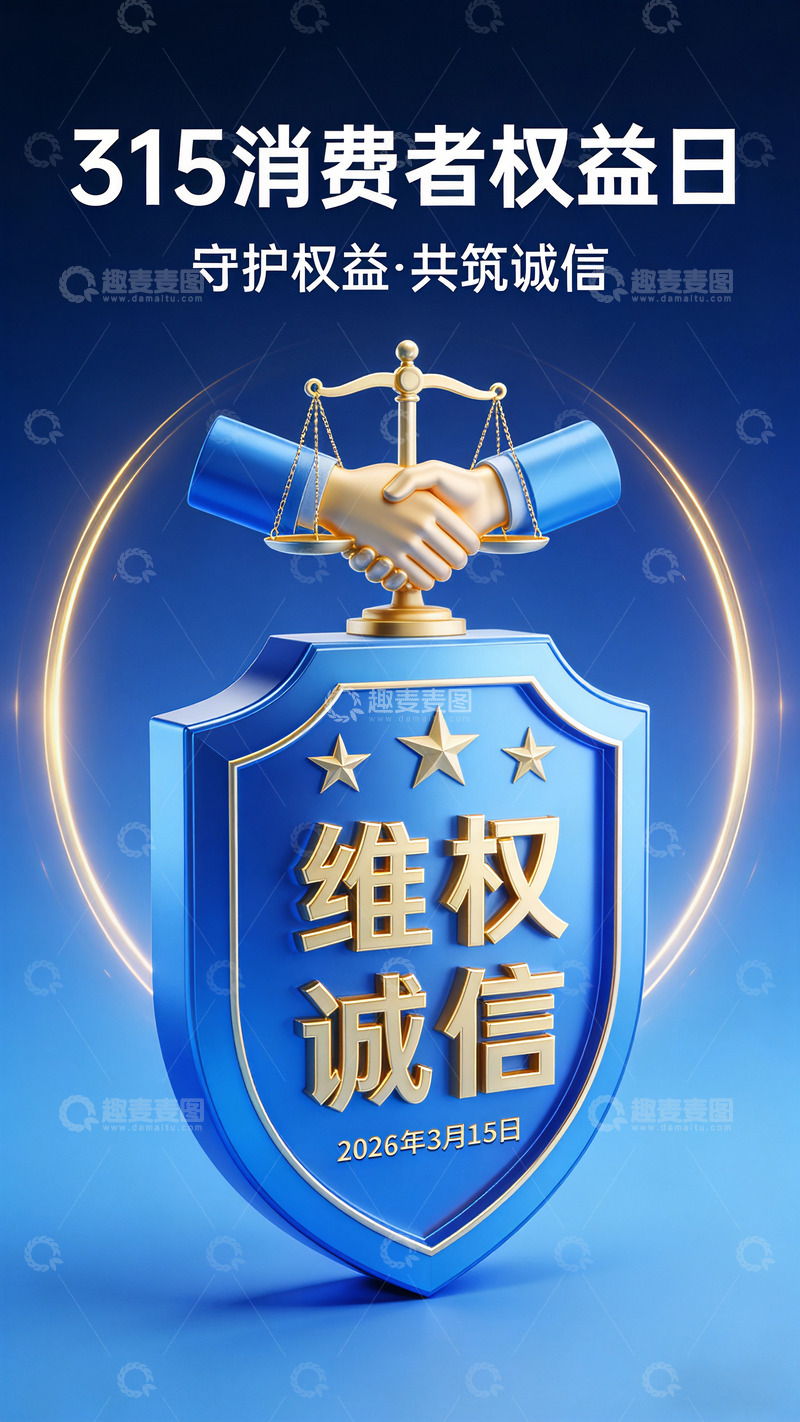 高清大图下载【趣麦麦图】3.15消费者海报