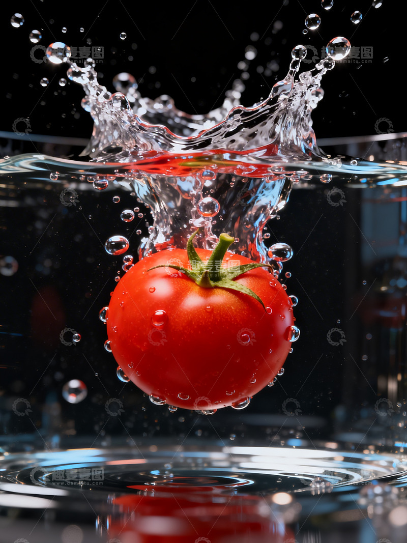 高清大图下载【趣麦麦图】西红柿落水摄影
