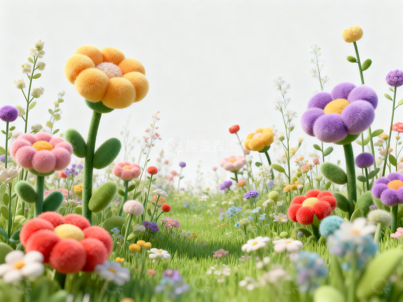 高清大图下载【趣麦麦图】毛绒质感的花草6