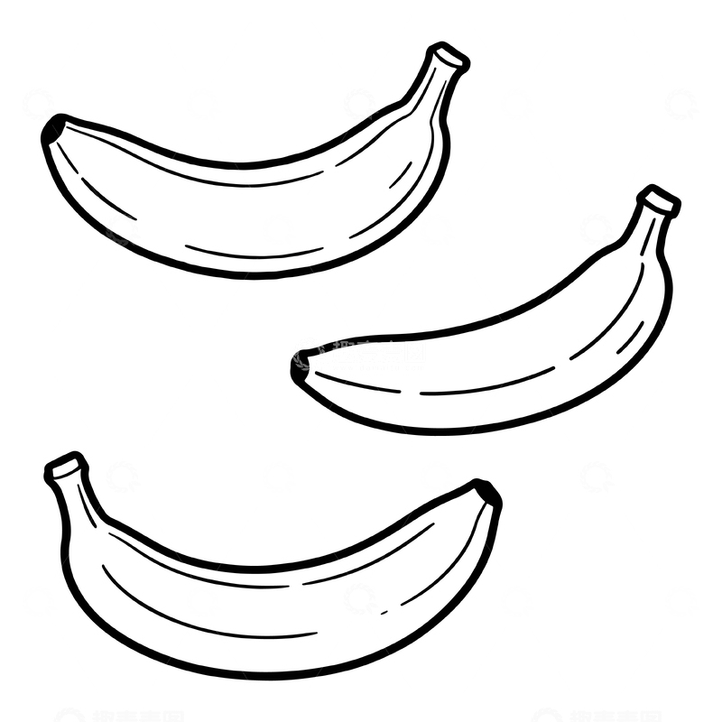 源文件下载【趣麦麦图】简笔画香蕉手绘插画