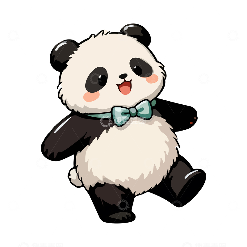 源文件下载【趣麦麦图】卡通熊猫可爱插图