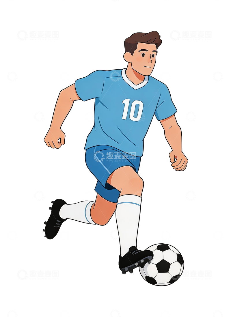 源文件下载【趣麦麦图】简约插画足球运动员3