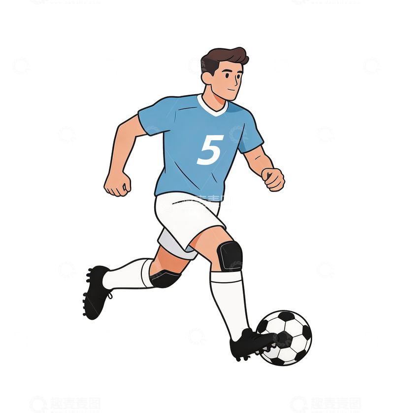 源文件下载【趣麦麦图】简约插画足球运动员4