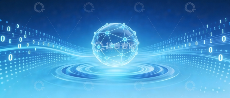 高清大图下载【趣麦麦图】科技风数字地球网络设计图
