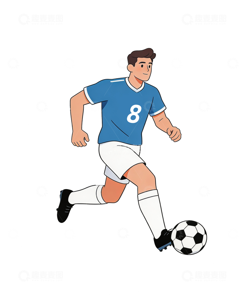 源文件下载【趣麦麦图】简约插画足球运动员1