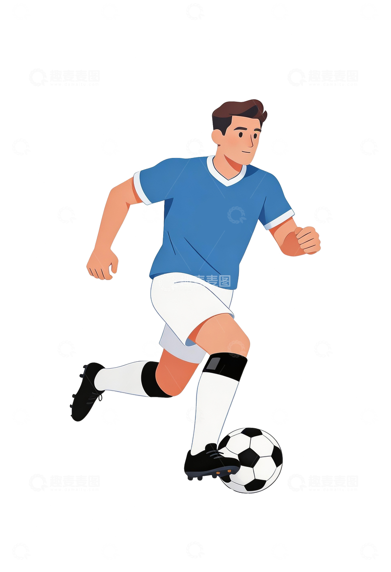 源文件下载【趣麦麦图】简约插画足球运动员2