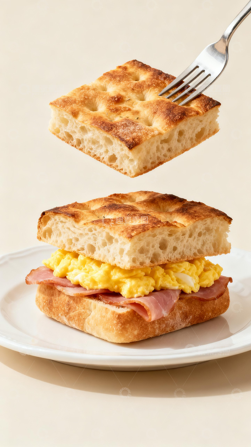 高清大图下载【趣麦麦图】法式佛卡夏早餐海报2