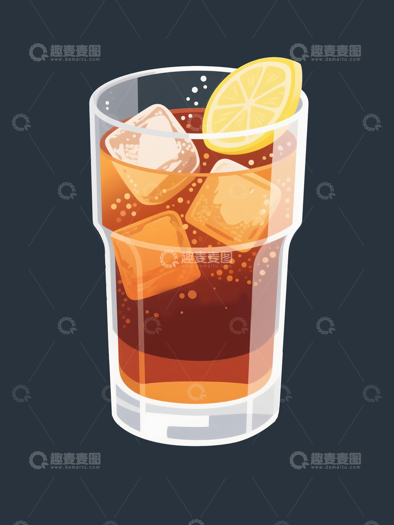源文件下载【趣麦麦图】插画风格一杯威士忌1