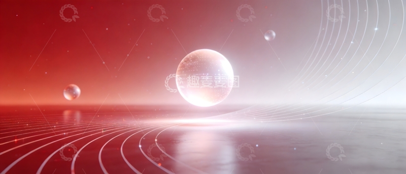 高清大图下载【趣麦麦图】科幻星空星球水面背景