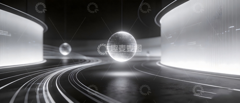 高清大图下载【趣麦麦图】科幻空间球形光影效果