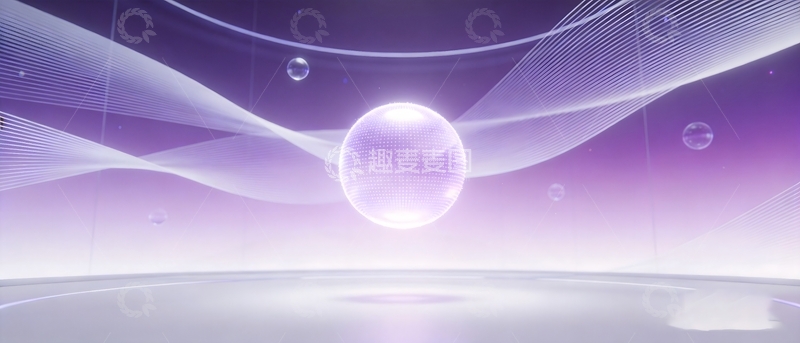 高清大图下载【趣麦麦图】紫色梦幻星球科技背景