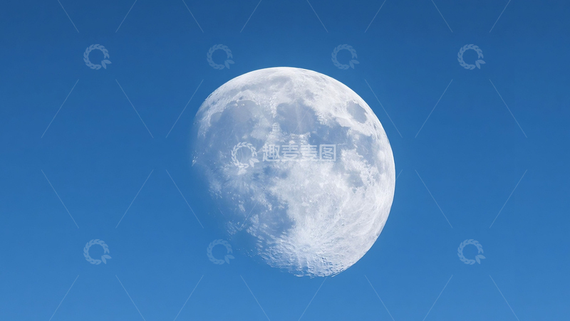 高清大图下载【趣麦麦图】蓝天月球高清风光摄影背景