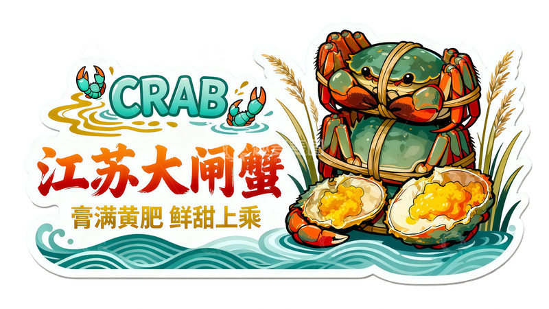 高清大图下载【趣麦麦图】江苏蟹美味膏肥鲜甜