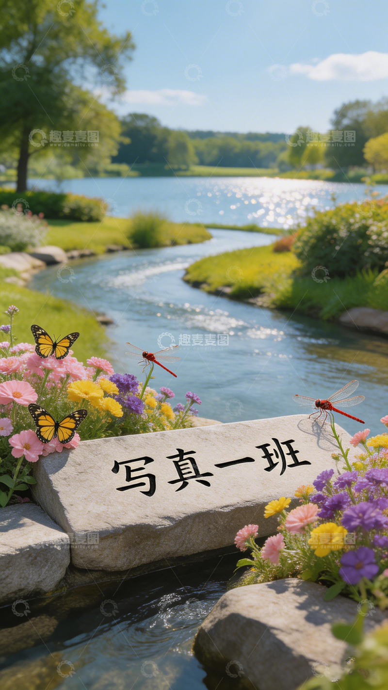 高清大图下载【趣麦麦图】溪流森林图片