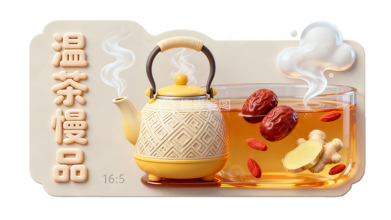 高清大图下载【趣麦麦图】温馨茶具插画