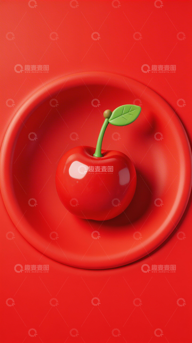 高清大图下载【趣麦麦图】红色简约樱桃摄影图