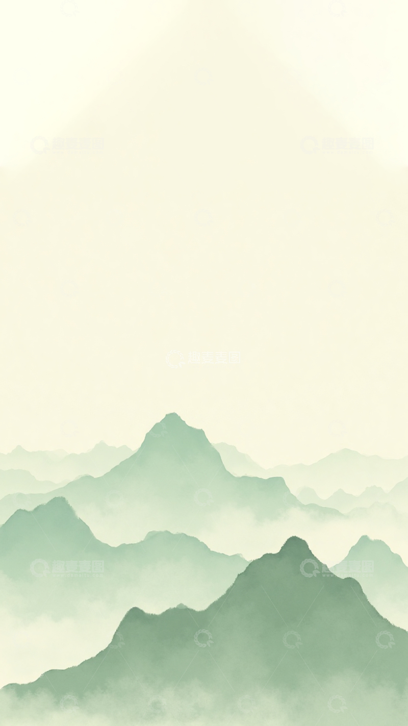 高清大图下载【趣麦麦图】水墨山水元素背景