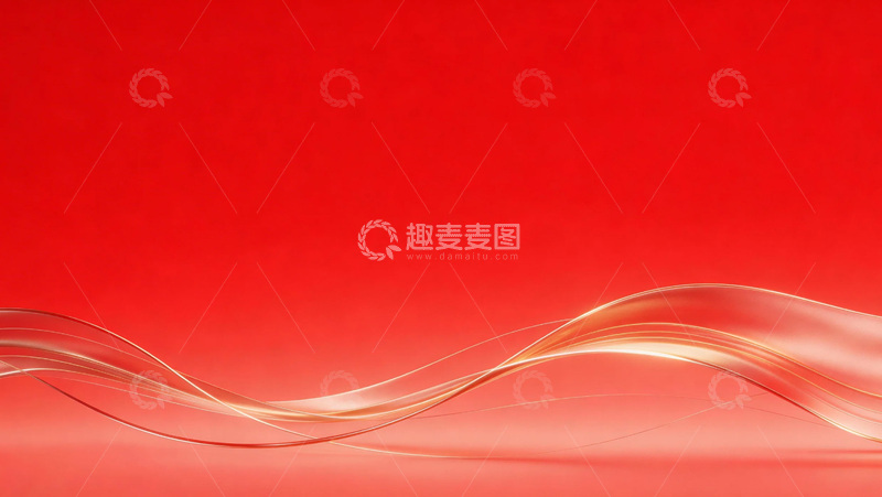 高清大图下载【趣麦麦图】红金色线条抽象党建科技背景