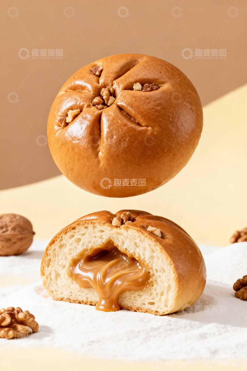高清大图下载【趣麦麦图】核桃软欧包美食摄影1