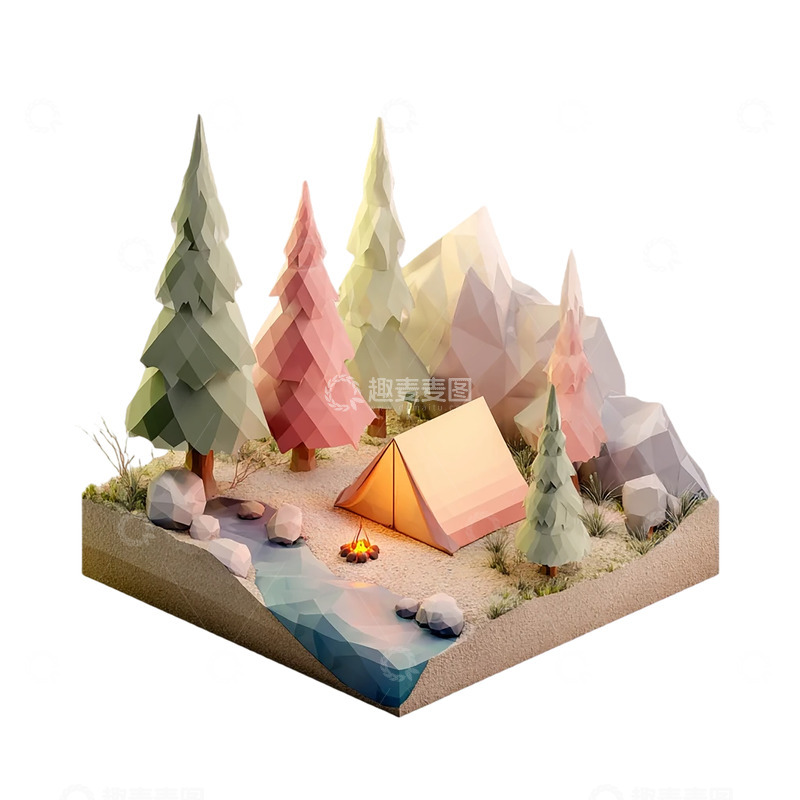 高清大图下载【趣麦麦图】极简梦境中的森林奇遇