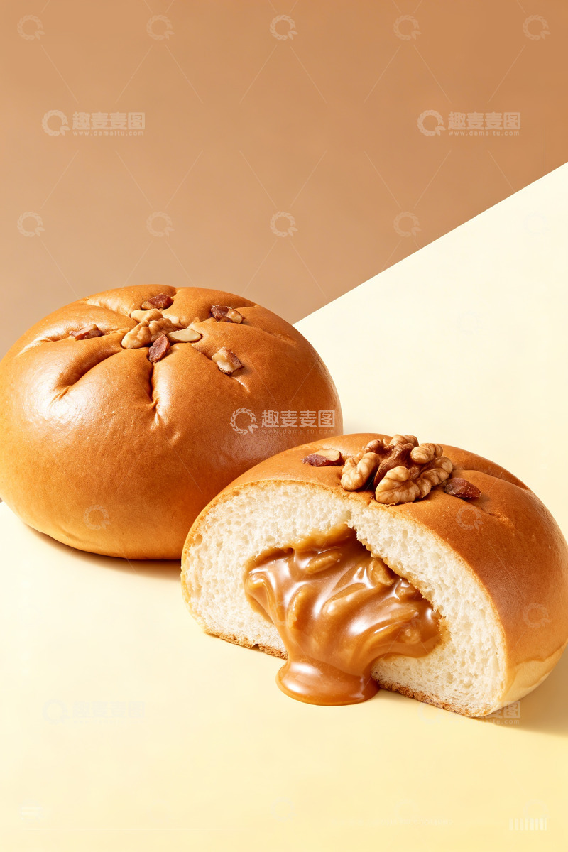 高清大图下载【趣麦麦图】核桃软欧包美食摄影2